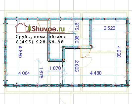 Планировка 2 этажа брусового дома - предварительная схема.